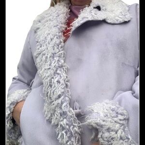 Chic Lavender Reversible Teddy Jacket Toggle Buttons